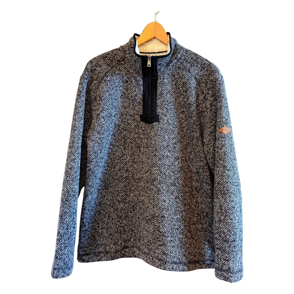 Orvis Men's Brighton 1/4 Zip Sherpa Lined Gray Speckled Pullover Size Medium